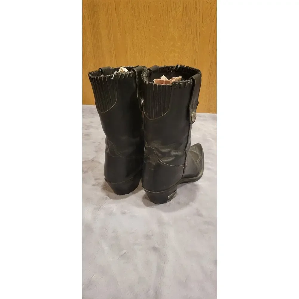 Harley Davidson Western Leather Boots Men's Size 8M Cowboy Moto Western Biker